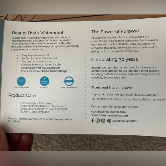 Anuschka Floral Rain Boots Size 11 NWT - Picture 9 of 16